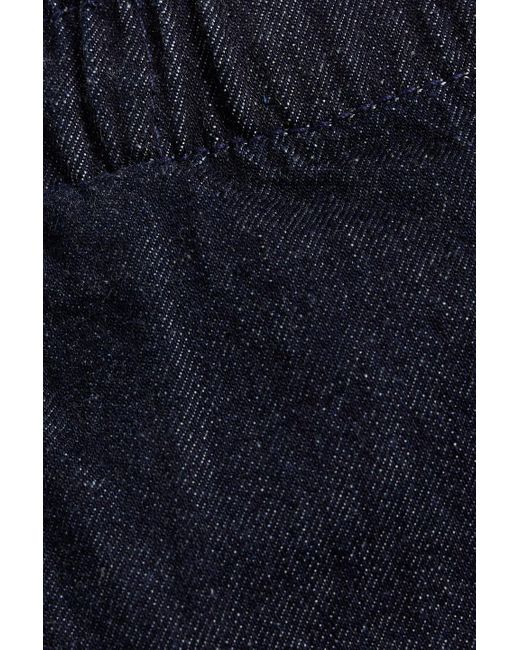Vince Blue Cotton-Chambray Wide-Leg Pants