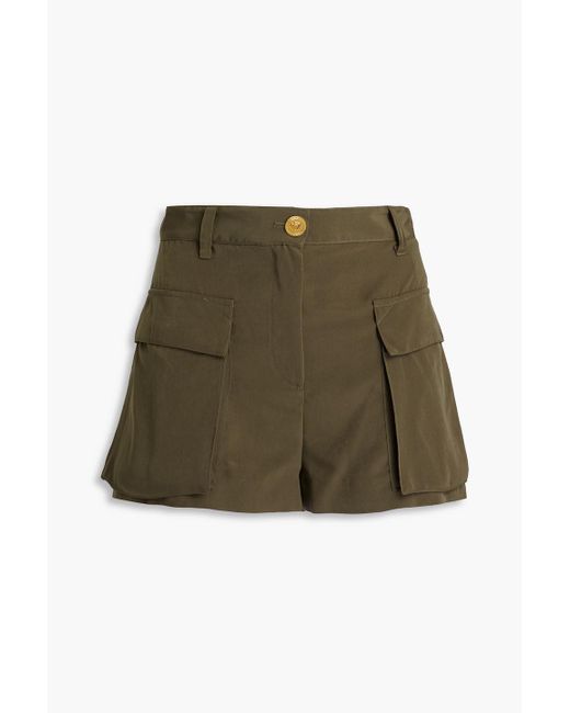 Versace Green Satin Cargo Shorts