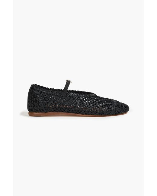 Claudie Pierlot Black Woven Leather Mary Jane Flats