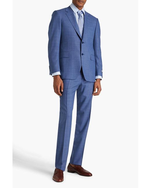 Canali Blue Slim-fit Wool Suit for men
