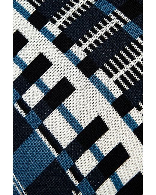 Partow Blue Kai Silk And Wool-blend Jacquard Sweater