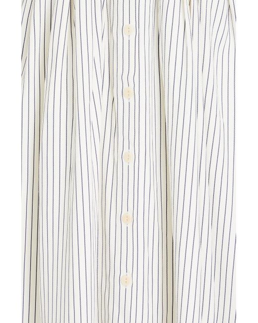 Palmer//Harding White Striped Twill Maxi Dress