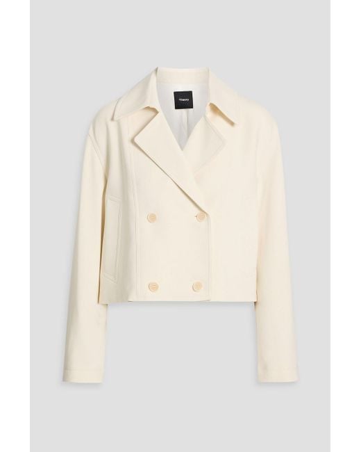 Theory Natural Cropped Crepe Trench Coat