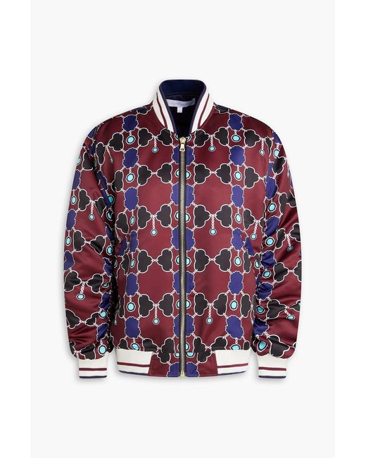 Borgo De Nor Red iggy Printed Shell Bomber Jacket