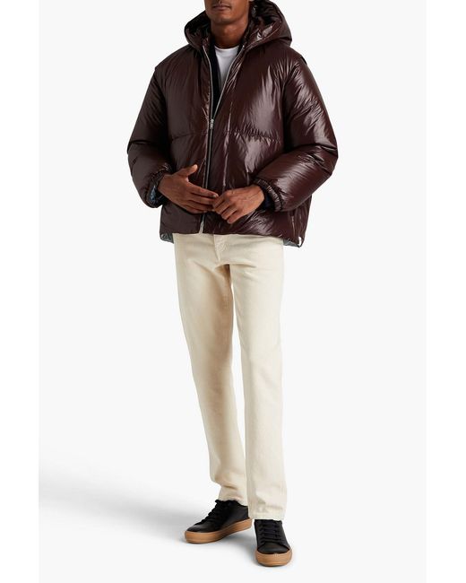 Jil Sander Brown Convertible Quilted Shell Hooded Down Jacket for men