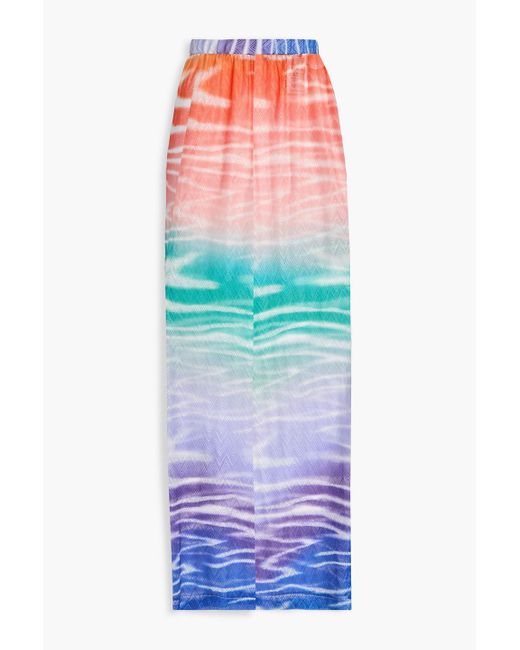 Missoni Multicolor Hose mit weitem bein und print aus häkelstrick