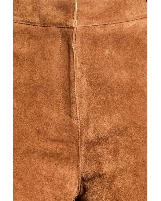 Arma Orange Suede Straight-leg Pants