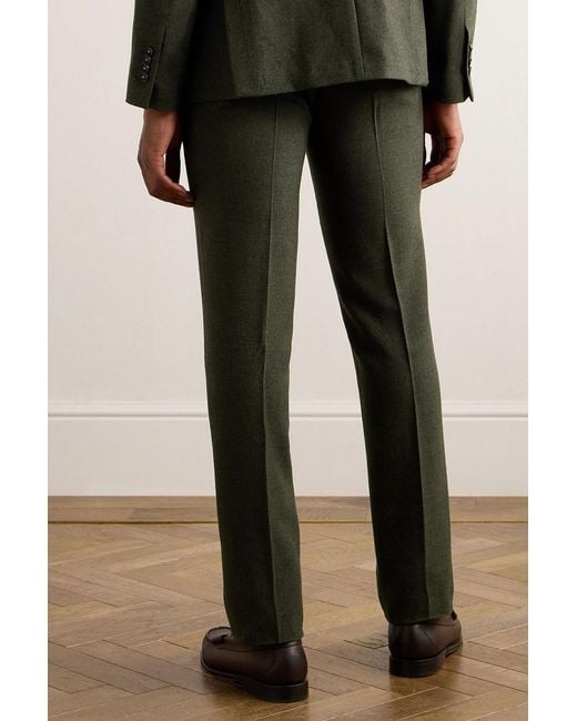 Massimo Alba Green Mauko Slim-Fit Straight-Leg Wool Suit Pants for men