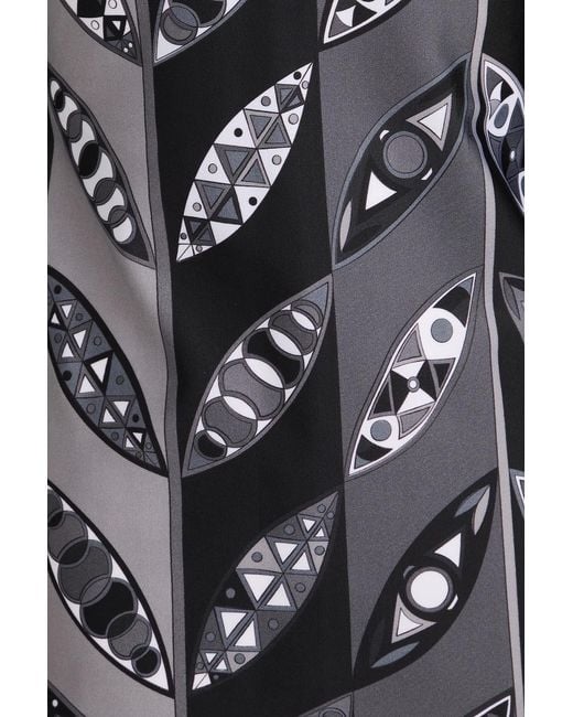 Emilio Pucci Black Printed Stretch-jersey Mini Turtleneck Dress