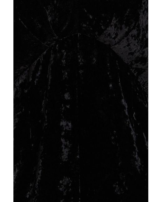Sandro Black Cutout Crushed-velvet Mini Dress