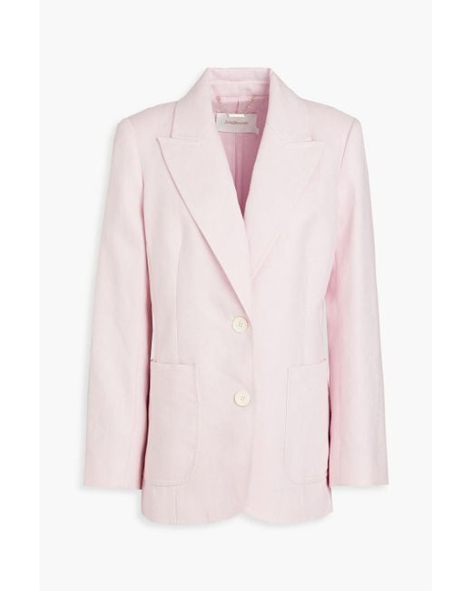 Zimmermann Pink Linen Blazer