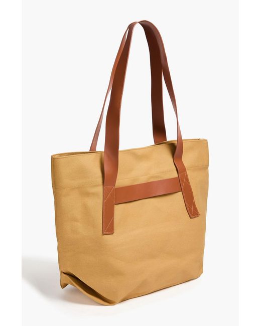 Frescobol Carioca Brown Costa Leather-Trimmed Canvas Tote for men