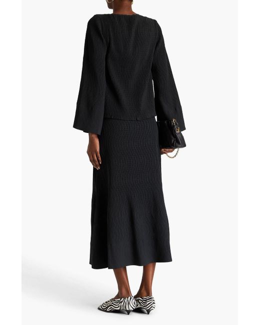 By Malene Birger Black Pleated Crepe Blouse