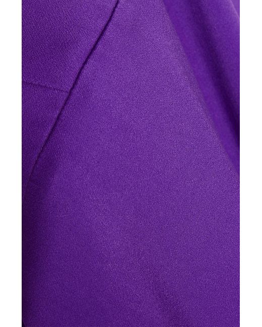 Alex Perry Purple Gathered Satin Midi Dress