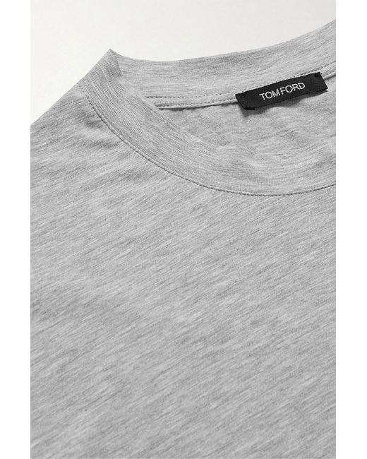 Tom Ford Gray Stretch Cotton And Modal-Blend T-Shirt for men