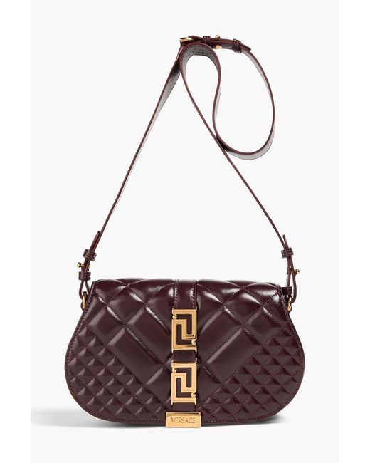 Versace White Greca Goddess Quilted Leather Cross-Body Bag