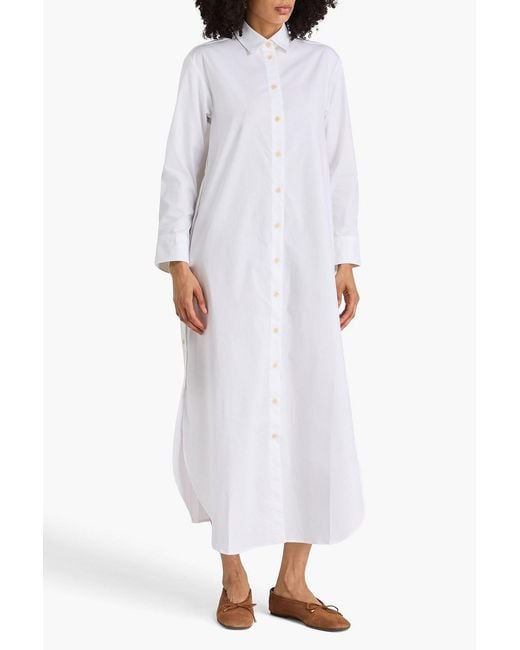 Palmer//Harding White Cotton-Blend Poplin Maxi Shirt Dress