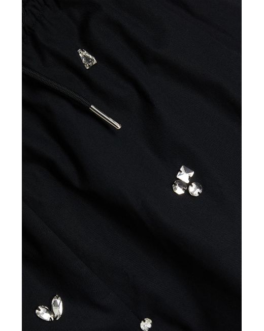 Sandro Black Crystal-embellished Cotton Shorts