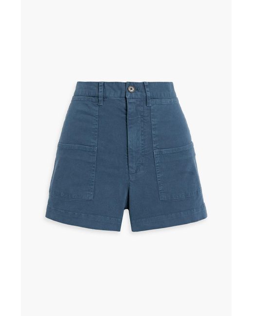 Nili Lotan Blue Livie Cotton-blend Twill Shorts