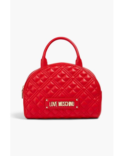 Love Moschino Red Quilted Faux Leather Tote