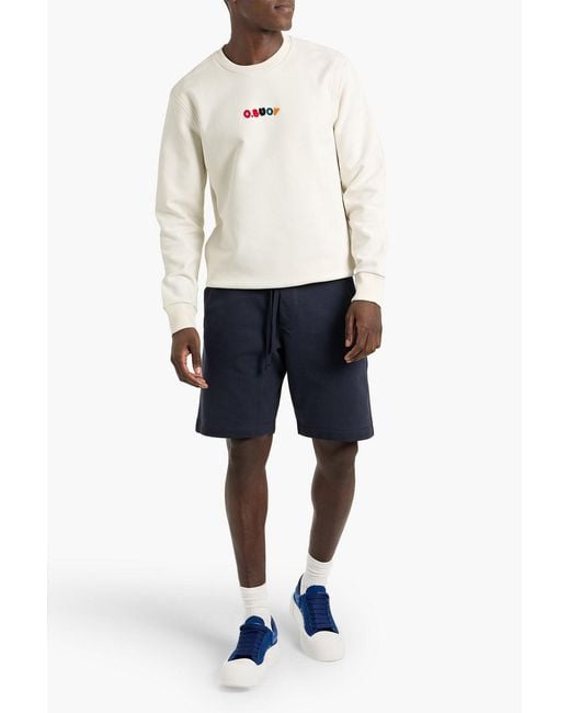Orlebar Brown White Stevenson Flocked French Cotton-Blend Terry Sweatshirt for men
