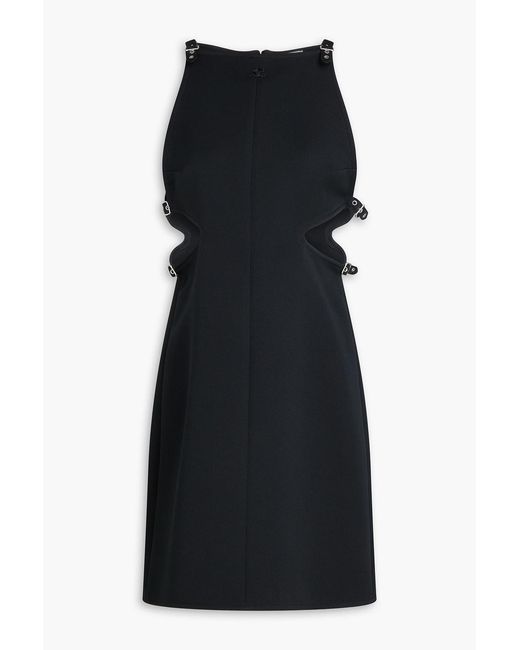 Courreges Black Cutout Twill Mini Dress