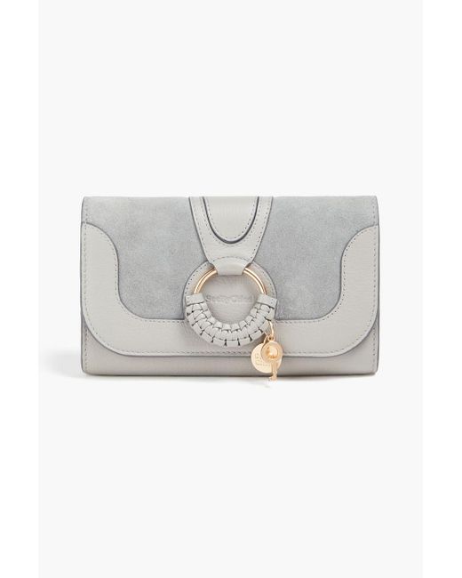 See By Chloé Gray Hana Suede And Leather Wallet