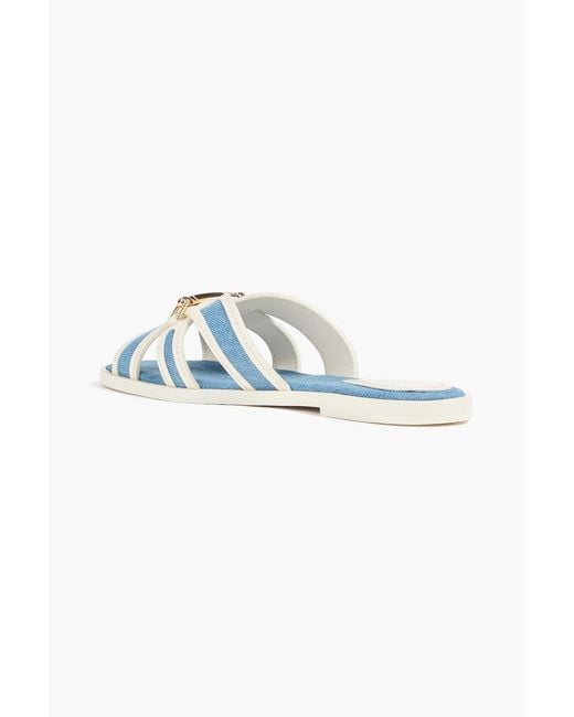 Zimmermann Blue Leather And Denim Sandals