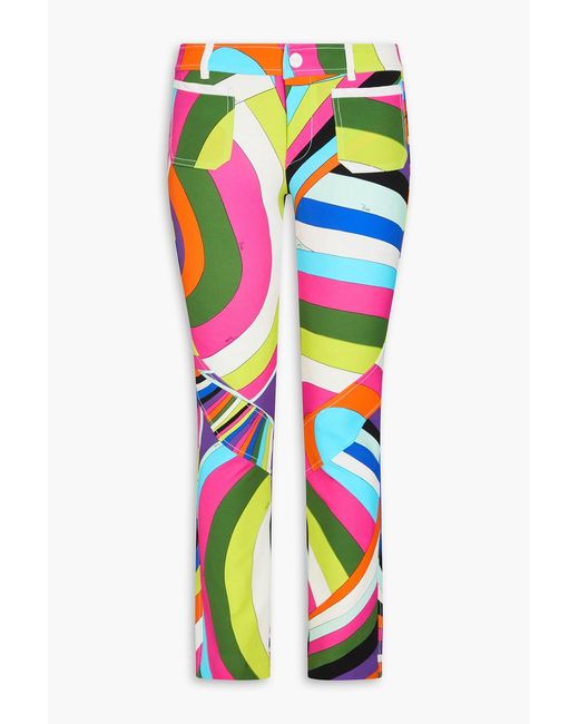 Emilio Pucci White Printed Stretch-crepe Skinny Pants