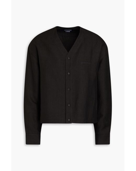 Jacquemus Black Linen Shirt for men