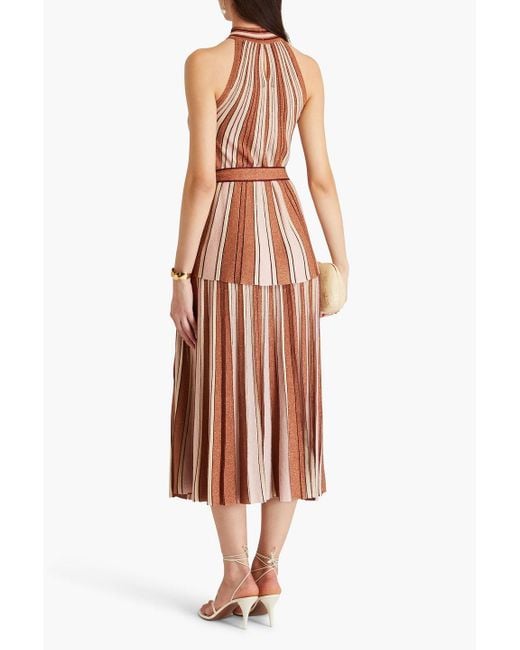 Zimmermann Orange Striped Metallic Knitted Top