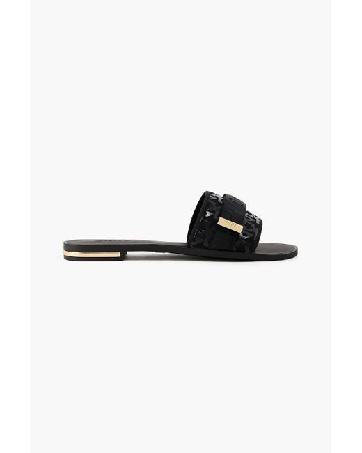 DKNY Logojacquard Slides in Black Lyst UK