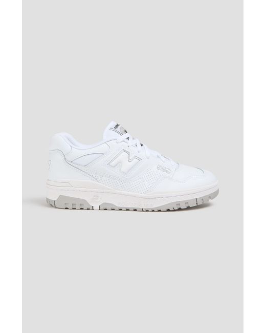 New Balance White 550 Mesh-trimmed Leather And Suede Sneakers for men