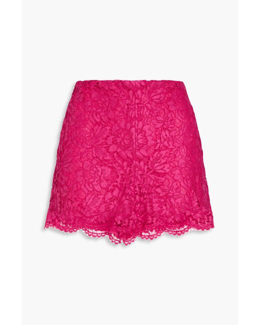 Valentino Garavani Pink Shorts aus schnurgebundener spitze aus einer baumwollmischung