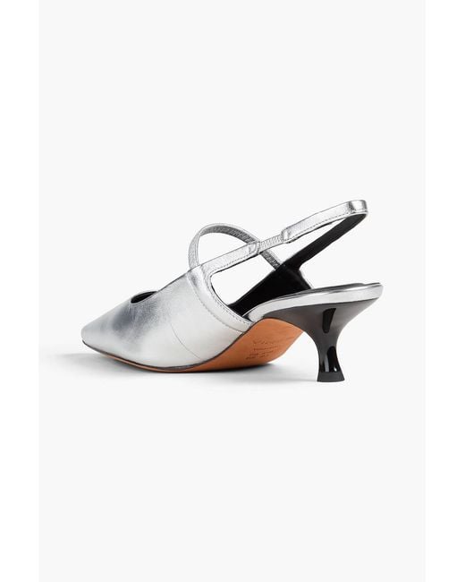 Vince Metallic Venice Leather Slingback Pumps