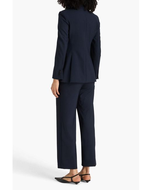 Theory Blue Wool-Blend Crepe Blazer