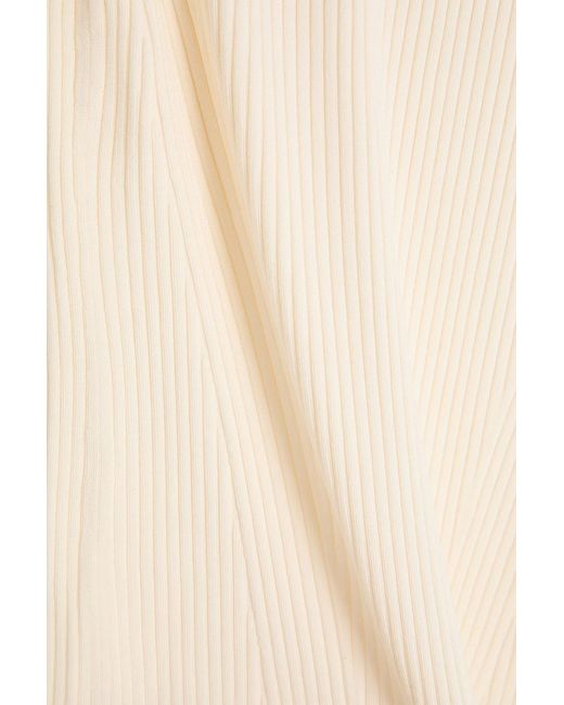 Zimmermann Natural Ribbed-Knit Top