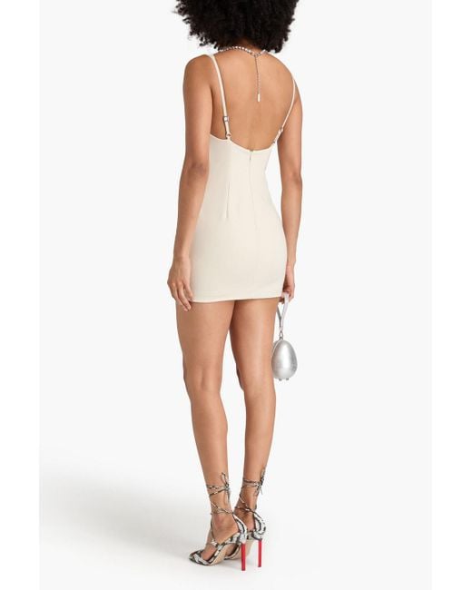 Area Natural Crystal-embellished Cutout Jersey Mini Dress