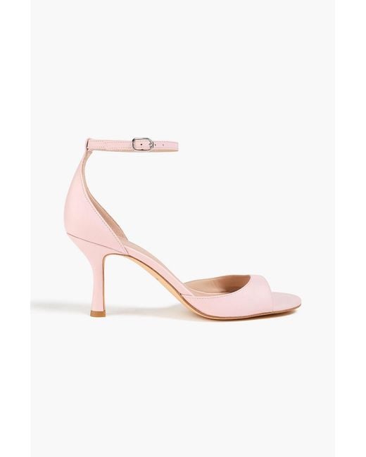 Stuart Weitzman Pink Isla 75 Leather Sandals