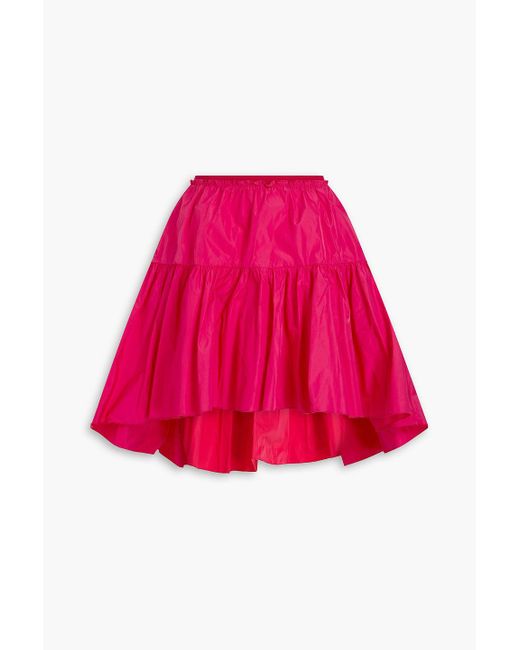 RED Valentino Pink Gathered Taffeta Mini Skirt