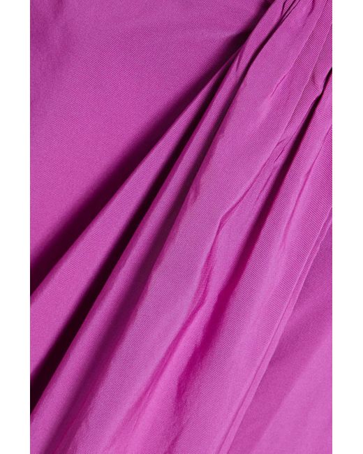 Valentino Garavani Purple Draped Cotton-blend Taffeta Maxi Skirt