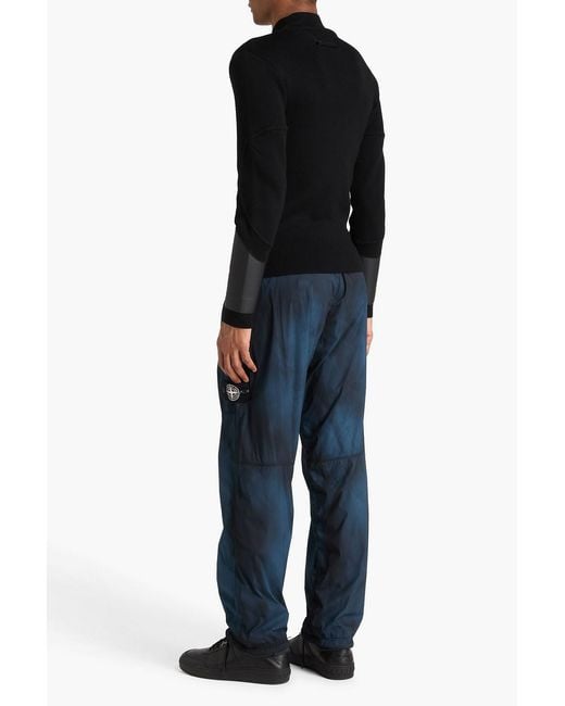 Stone Island Blue Tie-Dyed Shell Pants for men