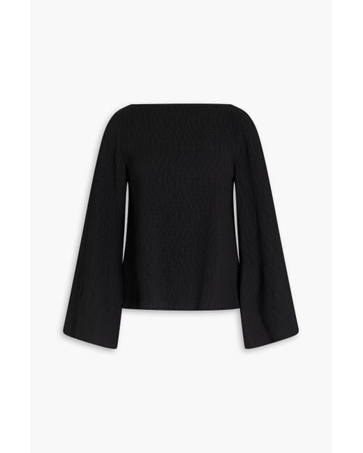 By Malene Birger Black Pleated Crepe Blouse