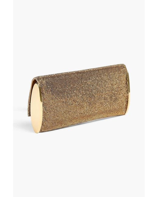 Benedetta Bruzziches Metallic Kate Crystal-Embellished Silk-Satin Clutch