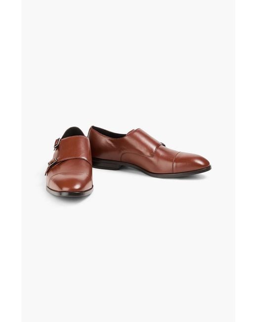 Bally Brown Scardino Leather Monk-Strap Shoes for men