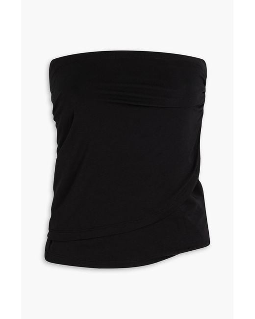 Helmut Lang Black Strapless Lyocell-blend Jersey Top