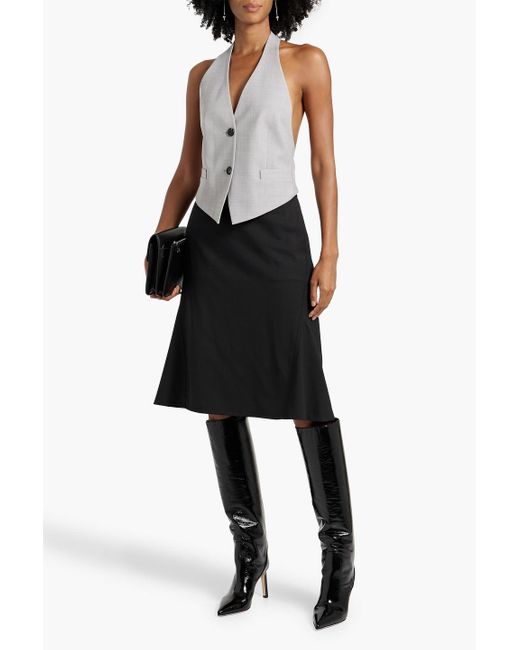 Theory Black Wool-blend Skirt