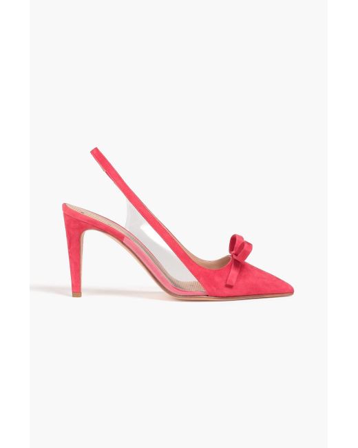 Red(v) Pink Suede And Pvc Slingback Pumps