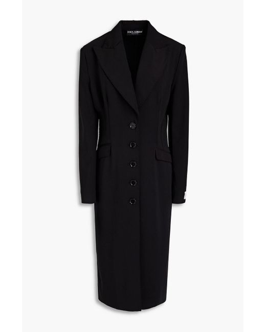 Dolce & Gabbana Black Appliquéd Jersey Coat