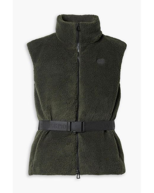 Erin Snow Green Nix Belted Padded Fleece Vest